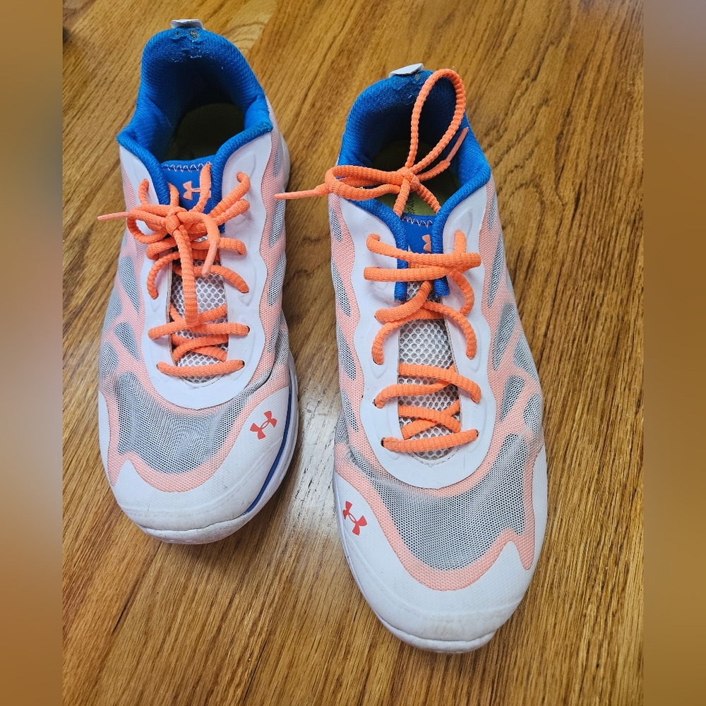 Under Armour Orange and Blue Sneakers with Mesh Upper